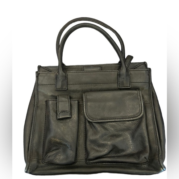 Fossil Black Leather Handbag Purse - Picture 1 of 8